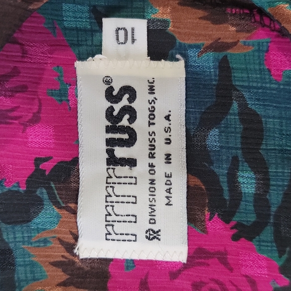 Vintage rrrrruss Russ Togs vintage blouse & skirt. Size 10 top & size 12… - Picture 4 of 10